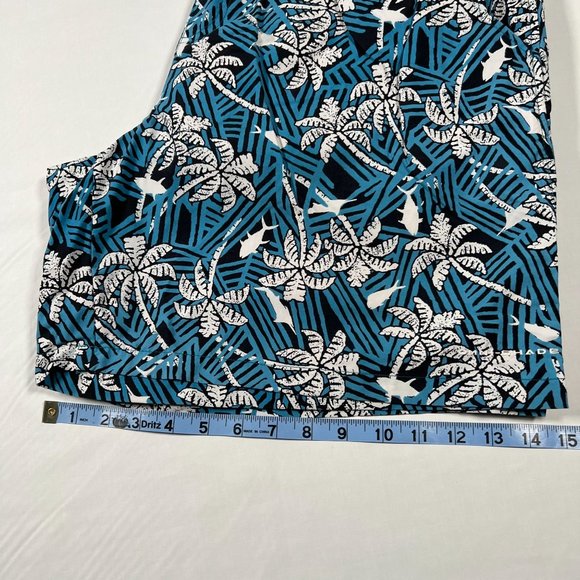 Columbia PFG Mens XL Swim Trunks Board Shorts Palm Tree Fish Tropical Print - Picture 12 of 16